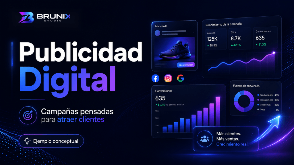 Publicidad online de Brunix Studio con análisis de campañas y conversiones